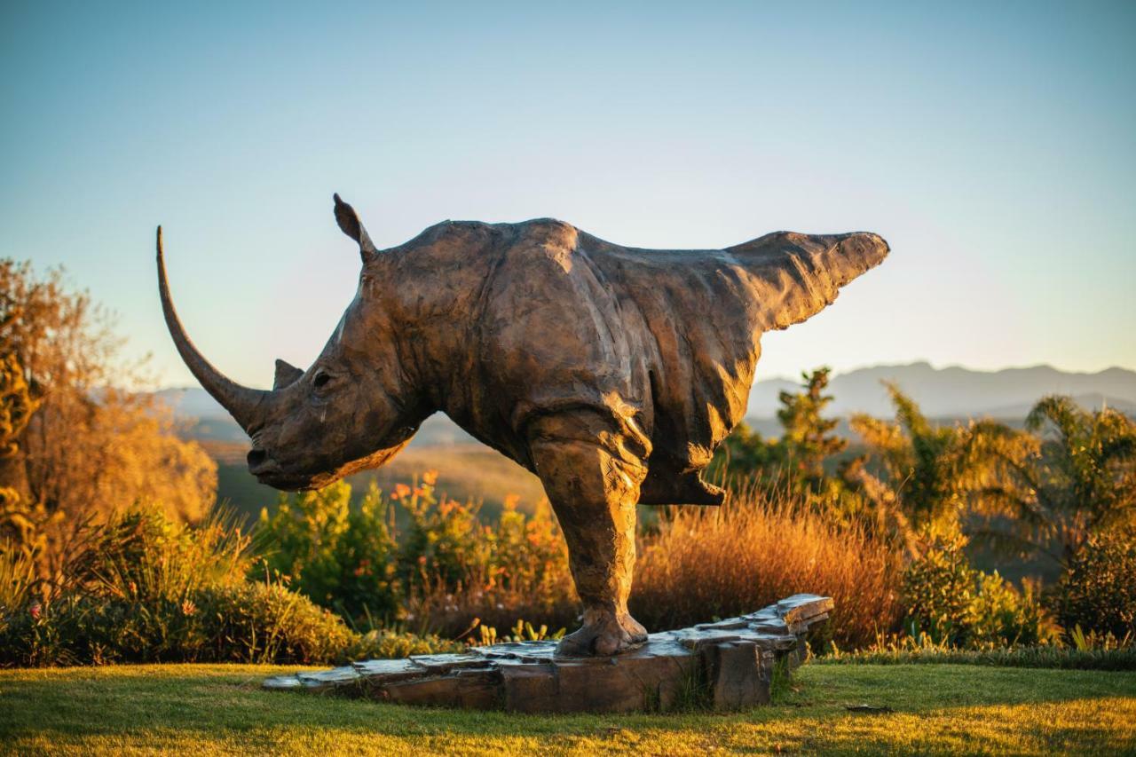 Sky Villa Boutique Hotel By Raw Africa Collection Плеттенберг-Бей Экстерьер фото The sculpture of a white rhinoceros at the entrance of the park